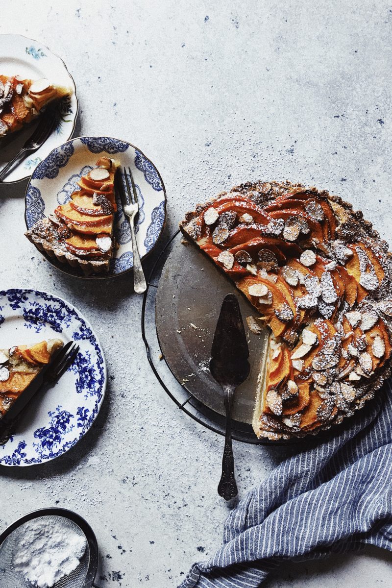 Persimmon, Rum + Almond Tart + Quick Buckwheat Pastry {vegan, gf} The
